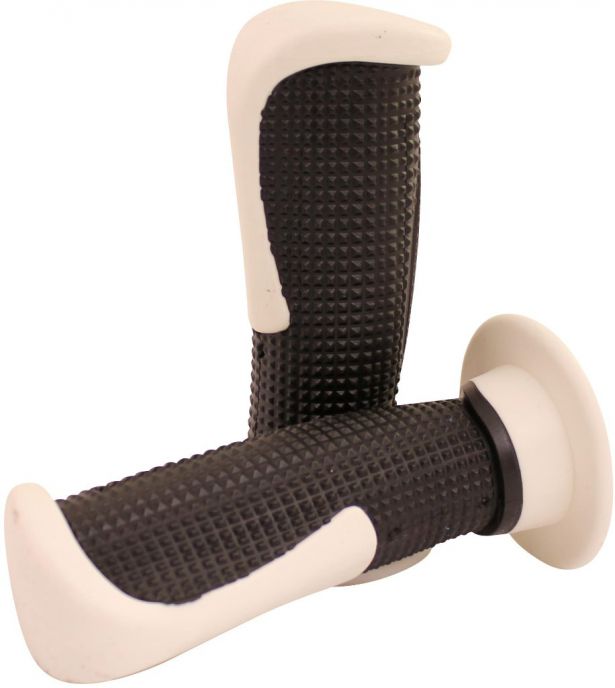 Throttle Grips - Tapered, White, 7/8
