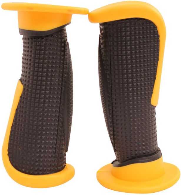 Throttle Grips - Tapered, Yellow, 7/8