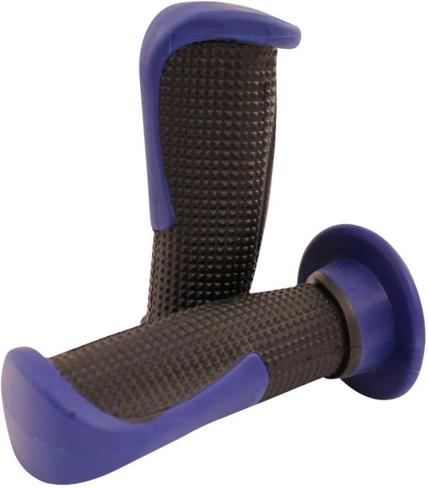 Throttle Grips - Tapered, Blue, 7/8