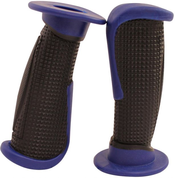 Throttle Grips - Tapered, Blue, 7/8