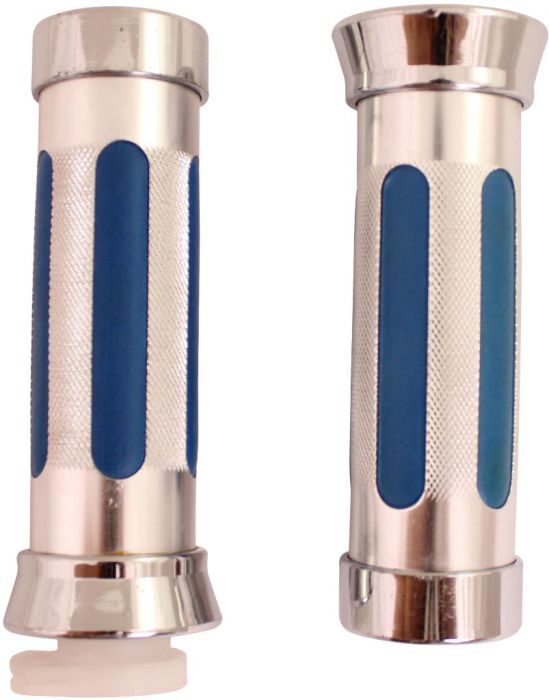 Throttle Grips - Aluminum, Blue, 7/8