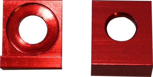 Chain Tensioners - 15mm, 2 pc Set, Red, CNC