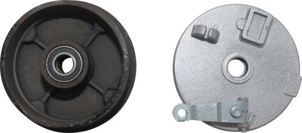 Drum Brake Assembly - 4 Bolt, M10, Right Side