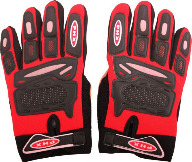PHX Gloves Motocross, Adult (Red, Medium)