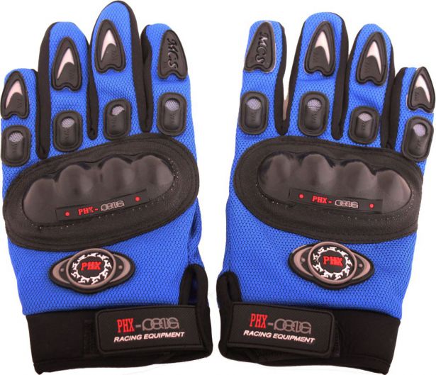 PHX Gloves Motocross, Adult MCS Race Edition (Blue, Large)
