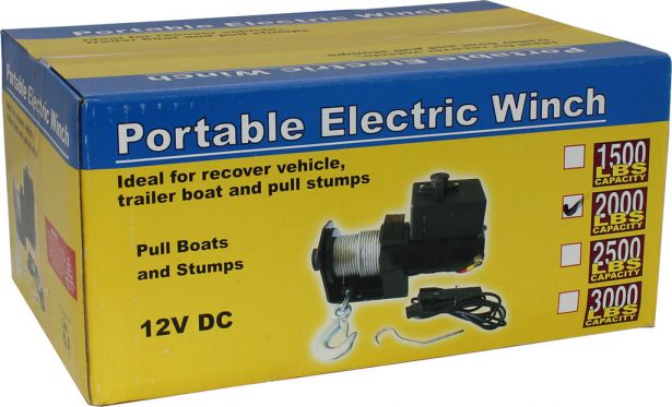 Winch - MNPS 2000 lb 12 Volt (820W / 1.1HP) Cabled Switch