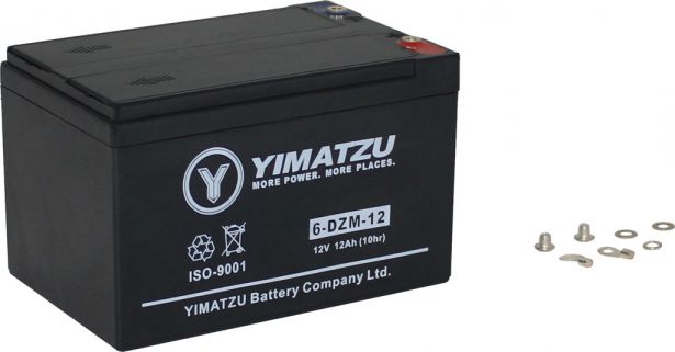 Battery - EV12120 / 6-DCM-12 / 6-DZM-12 / 6-FM-12, AGM, 12V 13Ah, Yimatzu, Threaded Terminals