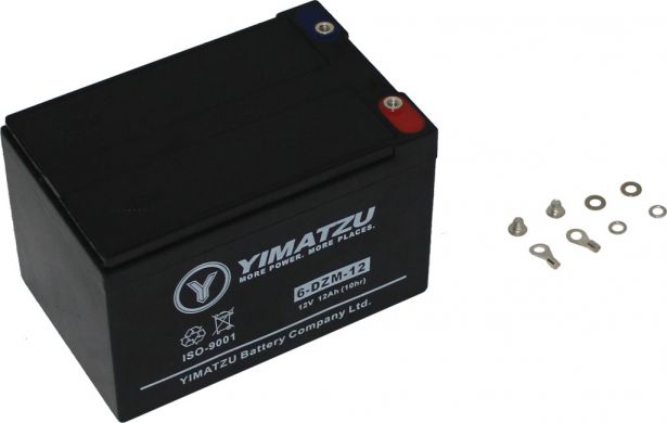 Battery - EV12120 / 6-DCM-12 / 6-DZM-12 / 6-FM-12, AGM, 12V 13Ah, Yimatzu, Threaded Terminals