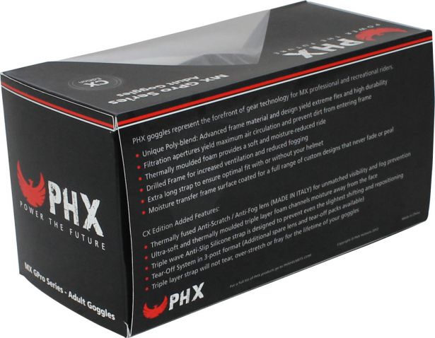 PHX GPro Series Adult Goggles - CX Race Edition - Gloss Black