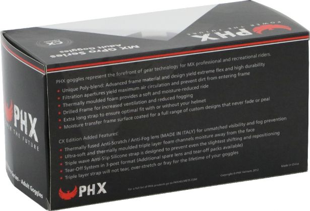 PHX GPro Series Adult Goggles - CX Race Edition - Gloss Black