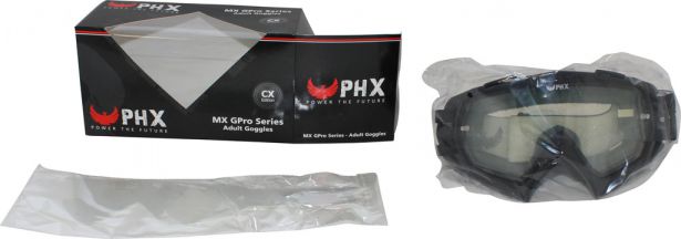 PHX GPro Series Adult Goggles - CX Race Edition - Gloss Black + Tear Off Pack (10pc)