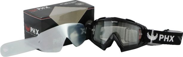 PHX GPro Series Adult Goggles - CX Race Edition - Gloss Black + Tear Off Pack (10pc)