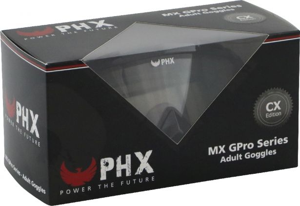 PHX GPro Series Adult Goggles - CX Race Edition - Gloss Black + Tear Off Pack (10pc)