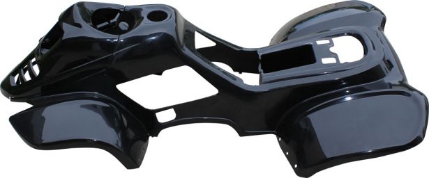 Plastic Set - 50cc to 125cc Small ATV, Black, Gio, Apollo, Racing Style (2pc including nose piece)