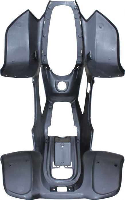 Plastic Set - 50cc to 125cc Small ATV, Black, Gio, Apollo, Racing Style (2pc including nose piece)