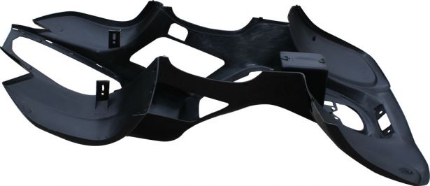 Plastic Set - 50cc to 125cc Small ATV, Black, Gio, Apollo, Racing Style (2pc including nose piece)
