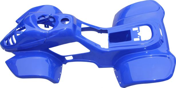 Plastic Set - 50cc to 125cc Small ATV, Blue, Gio, Apollo, Racing Style (2pc including nose piece)