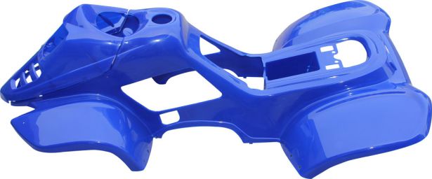 Plastic Set - 50cc to 125cc Small ATV, Blue, Gio, Apollo, Racing Style (2pc including nose piece)