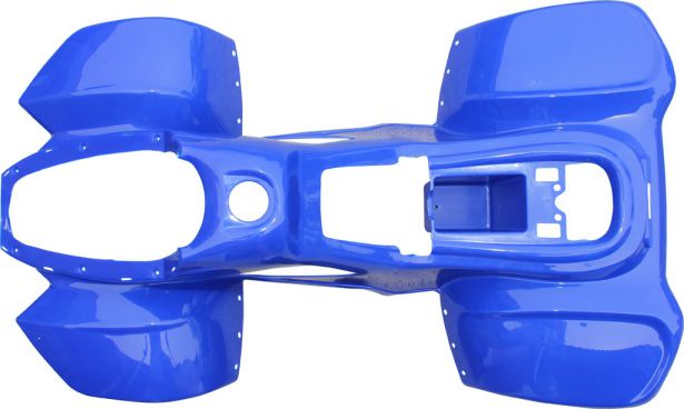 Plastic Set - 50cc to 125cc Small ATV, Blue, Gio, Apollo, Racing Style (2pc including nose piece)