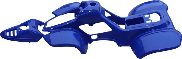 Plastic Set - 50cc to 125cc Small ATV, Blue, Gio, Apollo, Racing Style (2pc including nose piece)