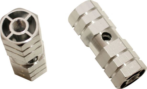 Foot Pegs - Dirt Bike, Silver, CNC Machined Lightweight (2 pcs)