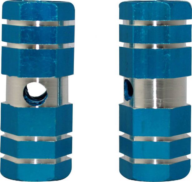 Foot Pegs - Dirt Bike, Blue, CNC Machined Lightweight (2 pcs)