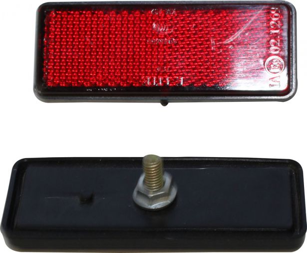 Reflector - Red with Black Base, Rectangular, A-Grade (2pcs)