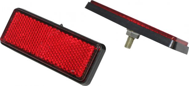 Reflector - Red with Black Base, Rectangular, A-Grade (2pcs)