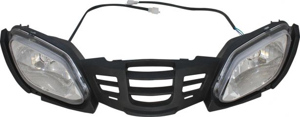 Front Bumper & Headlights - 125cc to 250cc ATV, Utility Style, Two Head Lights