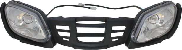 Front Bumper & Headlights - 125cc to 250cc ATV, Utility Style, Two Head Lights