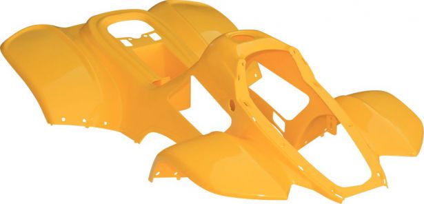 Plastic Set - 50cc to 125cc, ATV, Yellow, Racing Style