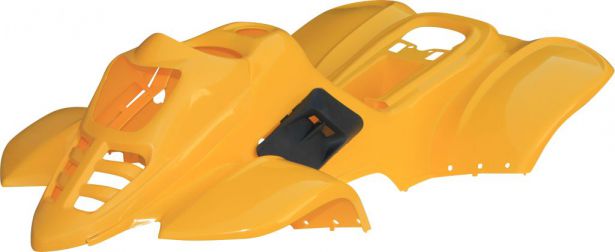Plastic Set - 50cc to 125cc Small ATV, Yellow, Gio, Apollo, Racing Style (2pc including nose piece)