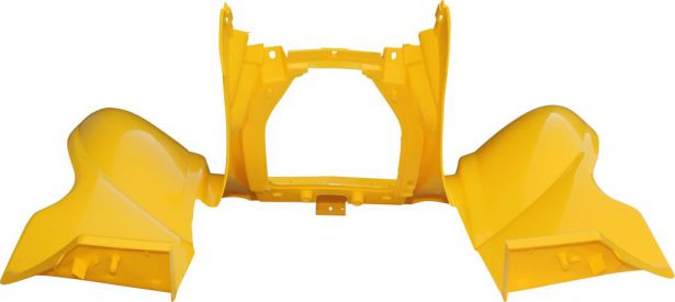 Plastic Set - 50cc to 250cc ATV, Yellow, Racing Style (5pcs: 2 big body pieces, nose piece, battery case, flap)