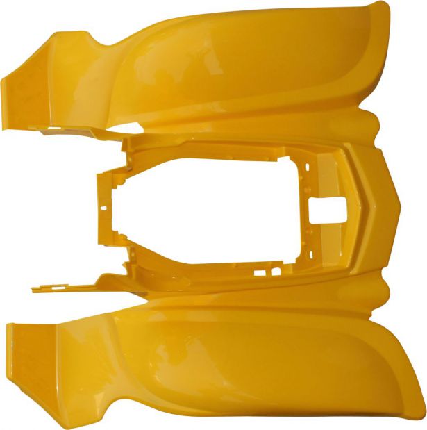 Plastic Set - 50cc to 250cc ATV, Yellow, Racing Style (5pcs: 2 big body pieces, nose piece, battery case, flap)