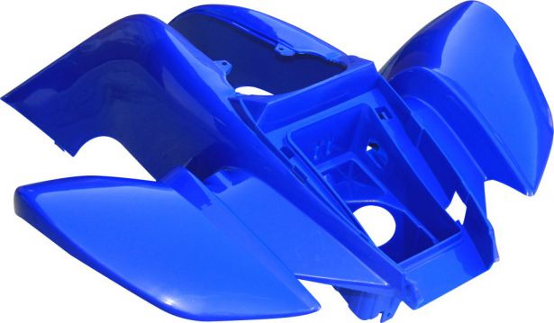 Plastic Set - 50cc to 250cc ATV, Blue, Racing Style (5pcs: 2 big body pieces, nose piece, battery case, flap)