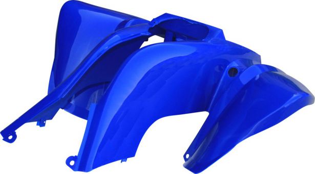 Plastic Set - 50cc to 250cc ATV, Blue, Racing Style (5pcs: 2 big body pieces, nose piece, battery case, flap)
