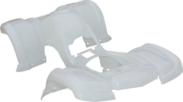 Plastic Set - 50cc to 125cc ATV, White, Utility Style