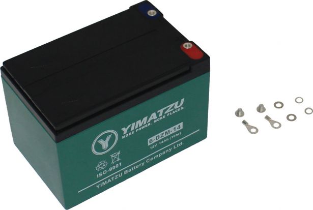 Battery - EV12140 / 6-DCM-14 / 6-DZM-14 / 6-FM-14, AGM, 12V 14Ah, Yimatzu, Threaded Terminals