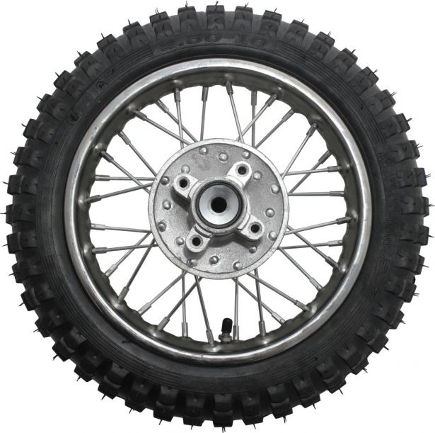 Rim and Tire Set - Rear 10" Chrome Rim (1.40x10) with 2.50-10 Tire