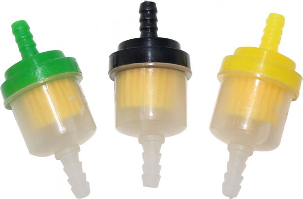 Fuel Filter - Plastic, 49cc to 250cc, Assorted Colours