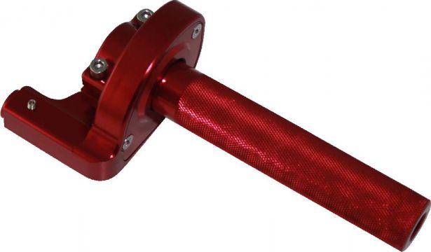 Hand Throttle - Twist Grip, CNC, 90cc to 250cc, Dirt Bike, Yimatzu Brand, Red