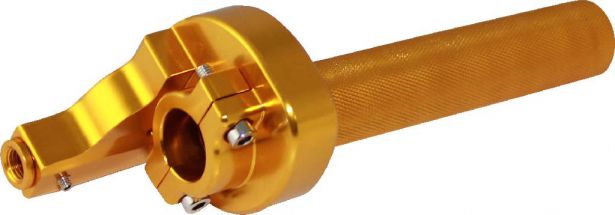 Hand Throttle - Twist Grip, CNC, 90cc to 250cc, Dirt Bike, Yimatzu Brand, Gold