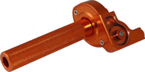 Hand Throttle - Twist Grip, CNC, 90cc to 250cc, Dirt Bike, Yimatzu Brand, Orange