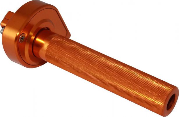 Hand Throttle - Twist Grip, CNC, 90cc to 250cc, Dirt Bike, Yimatzu Brand, Orange