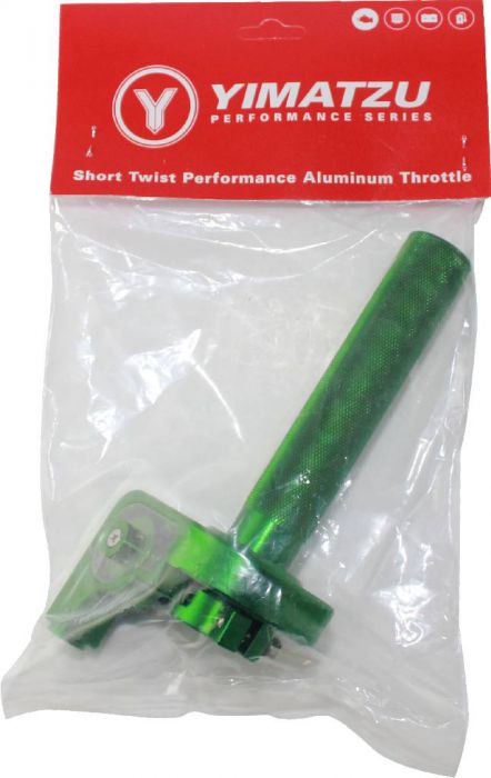 Hand Throttle - Twist Grip, CNC, 90cc to 250cc, Dirt Bike, Yimatzu Brand, Green