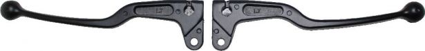 Brake & Clutch Lever Set - Aluminum, Black, 2pc Set