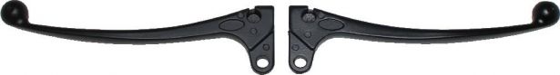 Brake & Clutch Lever Set - Aluminum, Black, 2pc Set