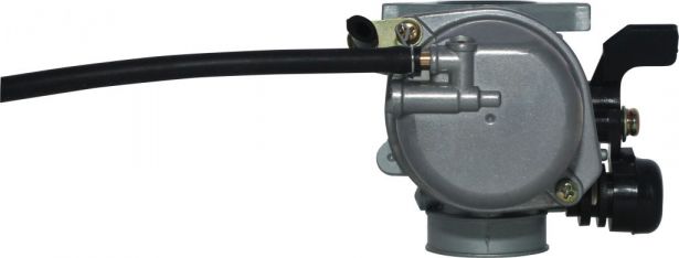 Carburetor - 19mm, Manual Choke, Left Hand Choke, Side Overflow