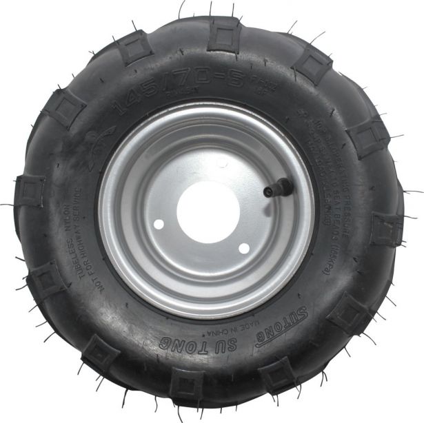 Rim and Tire Set - 145/70-6, ATV, Left Side