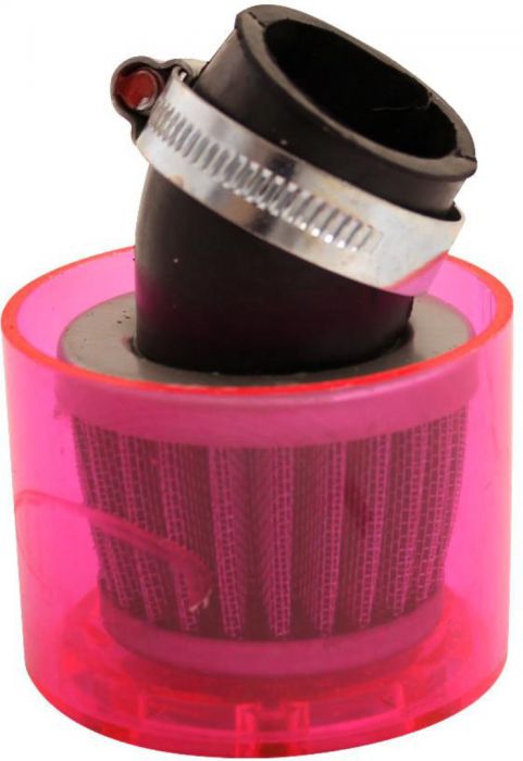 Air Filter - 35mm, Conical, Waterproof, Angled, Yimatzu Brand, Red